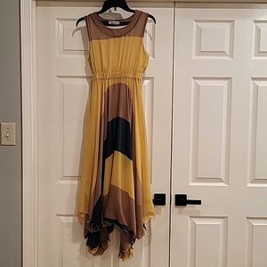 Thxgivivg Yellow Tan Green Dress